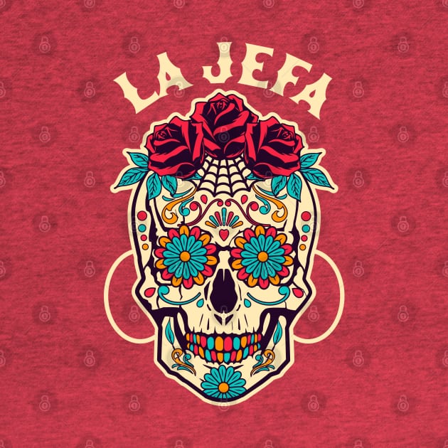 La Jefa Sugar Skull Mexican Dia De Los Muertos Day of Dead by OrangeMonkeyArt